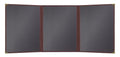Goodsmart Pajco Style Restaurant Menu Covers – Pack of 10, Side-Load Fold-Out Menu Holders, Single Stitched Edge Clear Vinyl Menu Sleeves, Leatherette Trim Gold Corners, Burgundy, 3 View (8.5" x 11")