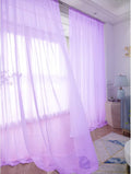 Purple Sheer Curtains 60 Inches Width 95 Inches Long 2 Panels Clear Basic Rod Pocket for Home Living Room Bedroom Kids Room Yard Patio Parlor Sliding Window