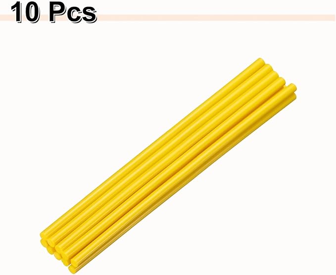 HARFINGTON 10pcs Hot Glue Sticks 0.28" Dia x 9.84" Long EVA Mini Hot Melt Adhesive Glue Stick for Hot Melt Gun Wood Plastic Glass Flowers Fabrics Foam, Yellow