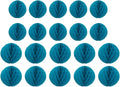 20pcs Honeycomb Decoration Paper Flower Balls Tissue Paper Pom Poms for Birthday Wedding Home Decor (3inch+6inch, Teal)