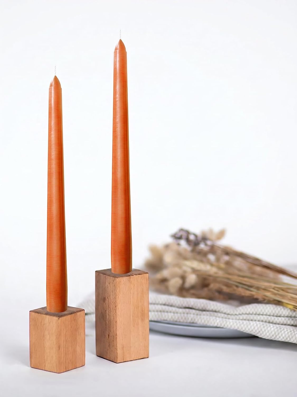 CANDWAX 12 Inch Taper Candles Terracotta Decor Candle Sticks 12 Pack