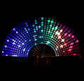 Amajiji Rave Folding Hand Fan Popping Fans for Line Dancing, Large Clacking Fans Clap Fan for Boots On The Ground Dance,Party,Decoration,Festival (Dj Light)