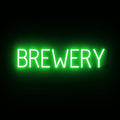 SpellBrite BREWERY Sign | Beer-Related Sign with Neon Look, Green LED Light Source | 29.1" x 6.3"