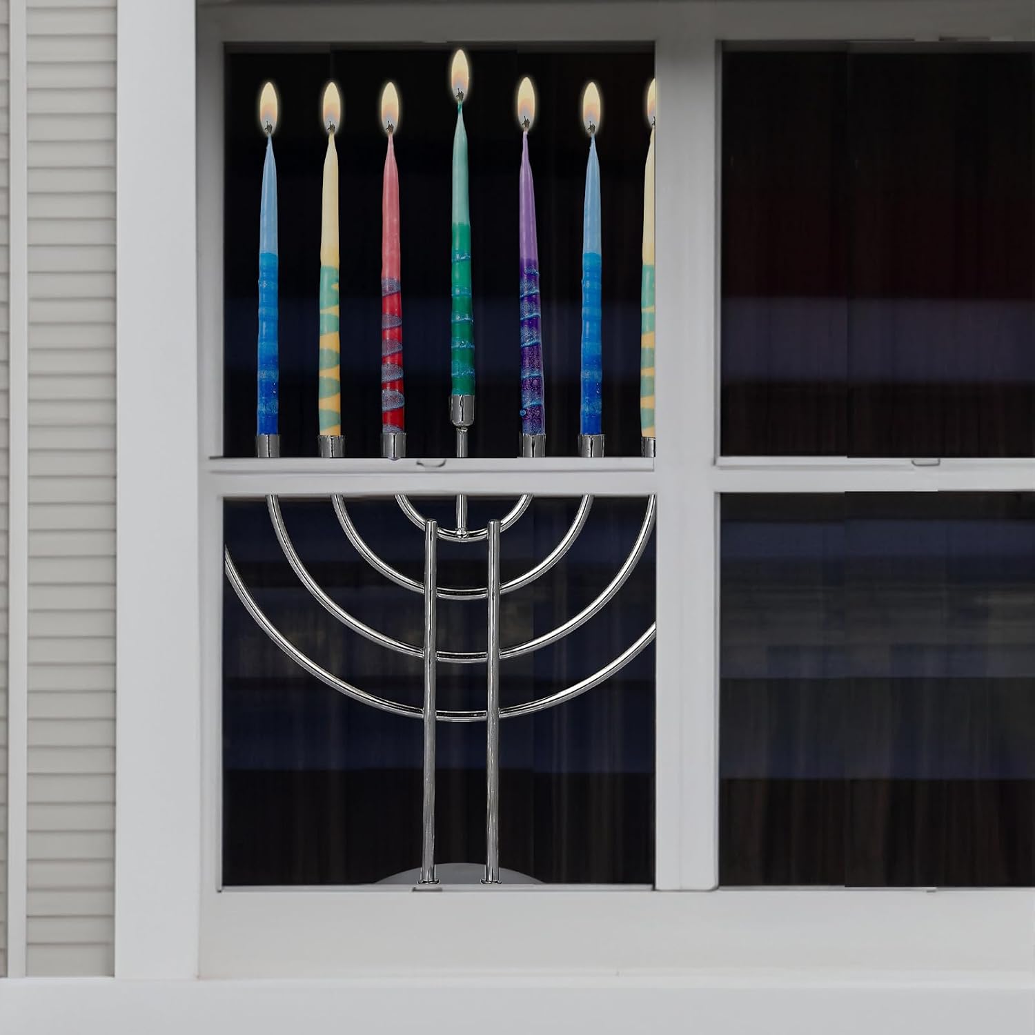 Dripless Hanukkah Candles | Tapered Multicolor Chanukah Bulk Candles Value 45 Pack | Standard Size Menorah Premium Quality Wax Jewish Holiday Party Favors Gifts, Decorations for All 8 Nights