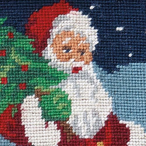 Lillian Vernon Personalized Heirloom Christmas Needlepoint Stocking | Santa, Christmas, Wool with Cotton, 9 1/2" x 17"