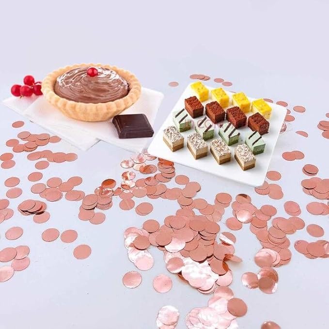 Rose Gold Round Foil Confetti-Metallic Table Confetti for Fill Balloons Festival Decoration(8000PCS)
