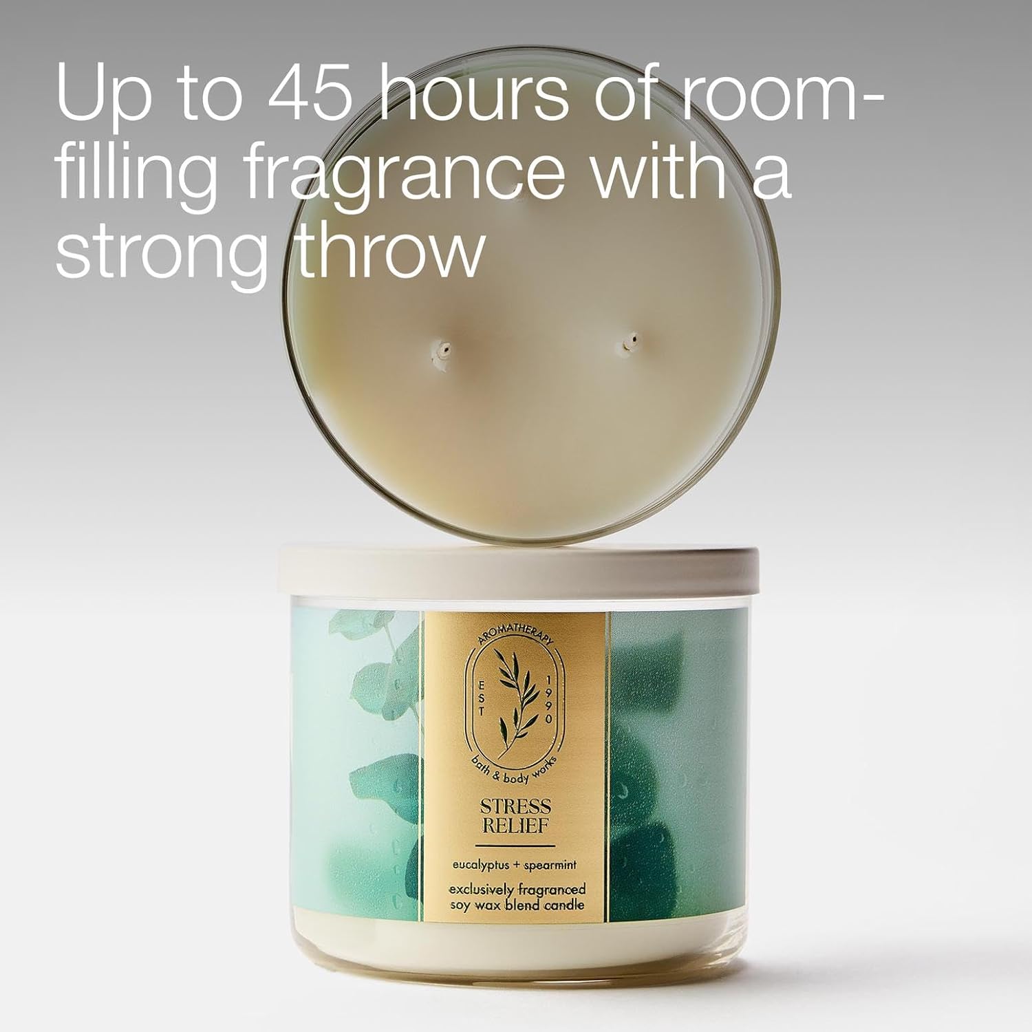 Bath & Body Works Eucalyptus Spearmint 3-Wick Candle - Scented Candle for At-Home Use - Long-Lasting, Room-Filling Fragrance - High Fragrance Oil Concentration - Soy Wax Blend