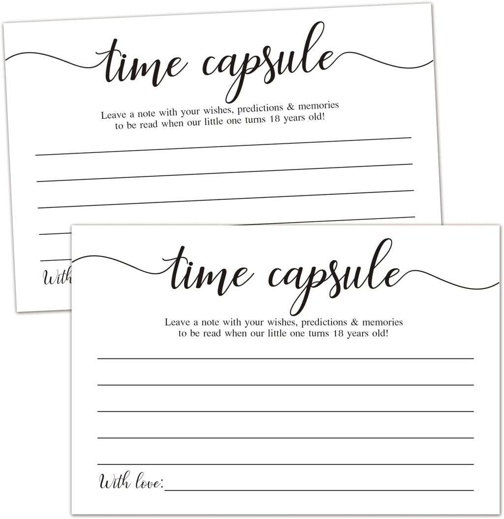 50 Time Capsule Cards for 1st Birthday or Baby Shower Game Activity,Advice and Wishes Cards,and Anniversary Card for Baby Shower Party Supplies.