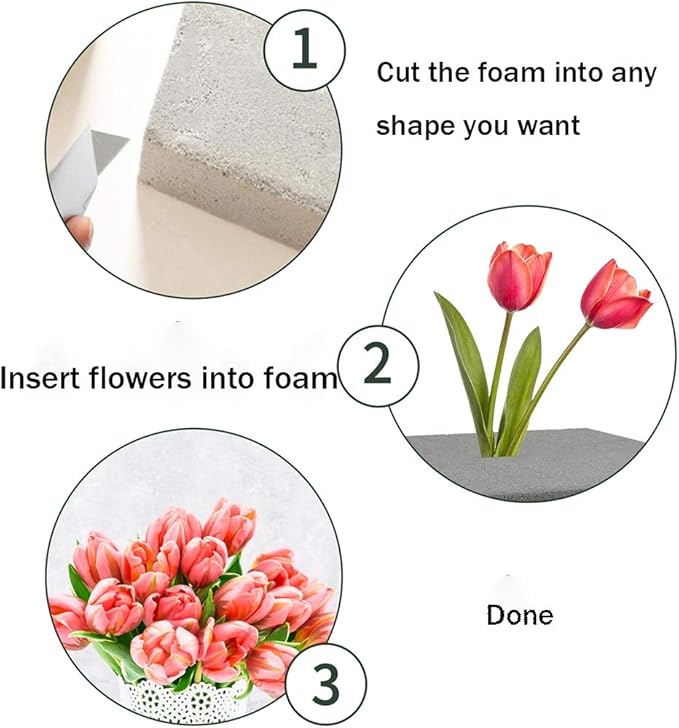 CCINEE Dry Floral Foam Bricks,Florist Foam Blocks Supplies for Artificial Flower Arrangement DIY Craft,Pack of 5