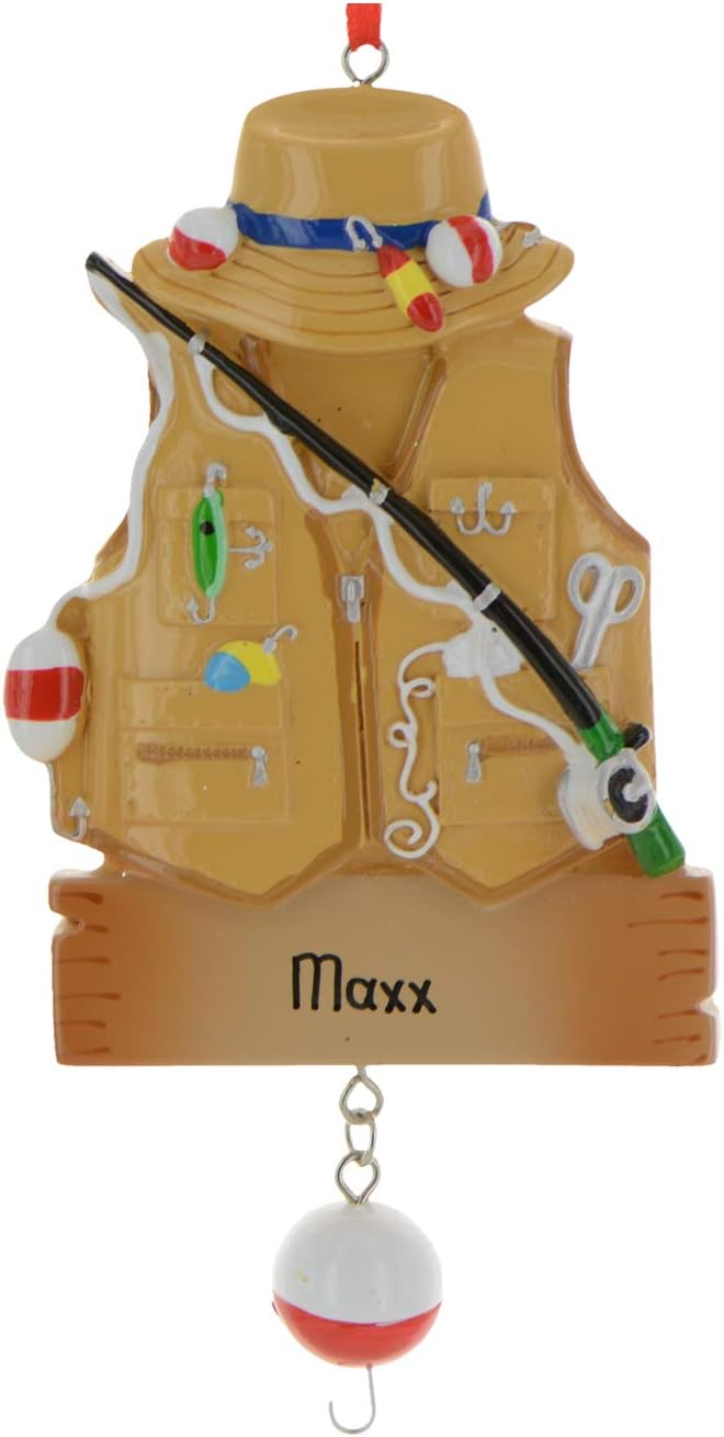 Personalized Gone Fishing Ornament 2026 - Fishing Vest Fisherman Ornament Ornaments for Christmas Tree Decor Merry Fishmas Outdoor Fun Christmas Ornaments by Elves