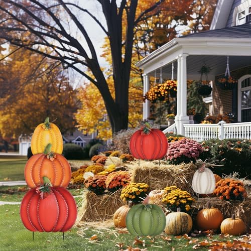 PHITRIC Fall Decorations Outdoor, 34" 2PCS Decorative Garden Stakes with...