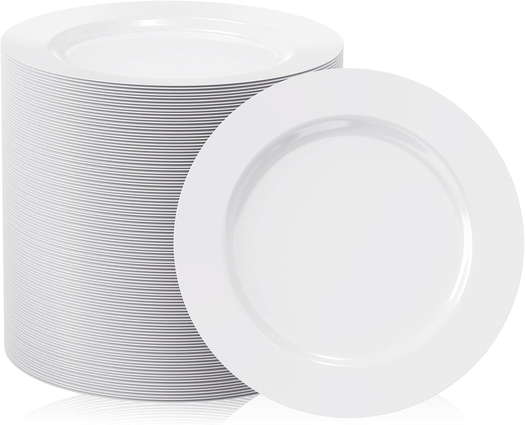 focusline 100 white plastic plates, 7" small disposable, main product view