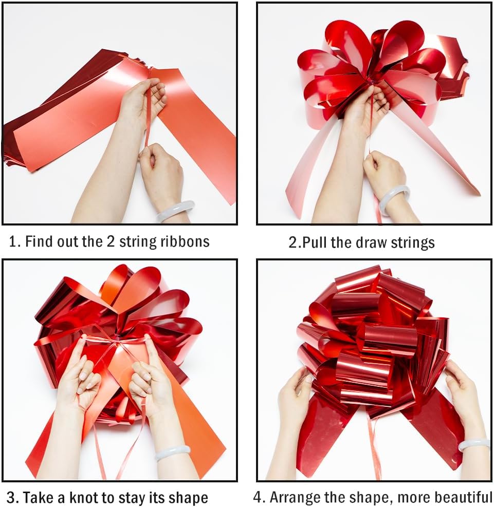 14 Inch Big red Bow,1Pcs Big Bow for Present,Big Gift Bow for appliances,Bikes,Table Decorations and Party Events (Red)