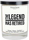 Retirement Gifts for Men - Funny Retirement Candle for Man, Woman, Humorous Present for Boss, Teacher, Military, Coworker, 2025 Party Decorations, Sandalwood Vanilla Scented, Handmade in The USA
