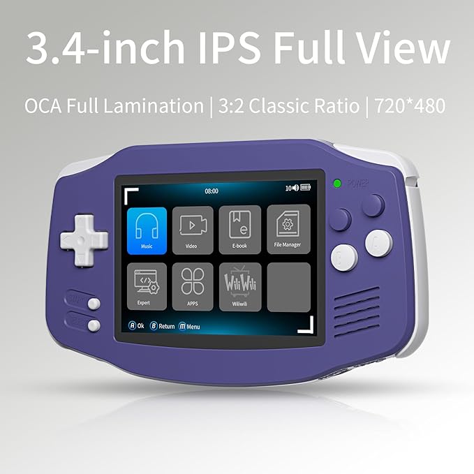 RG34XX Retro Handheld Game Consoles RG34XX Classic Retro Gaming Console 32+64G Card Preloaded Games 5000+ rg34xx Portable Gaming Console Linux 64-bit 3500mAh Battery WiFi Bluetooth HD and TV Output Indigo