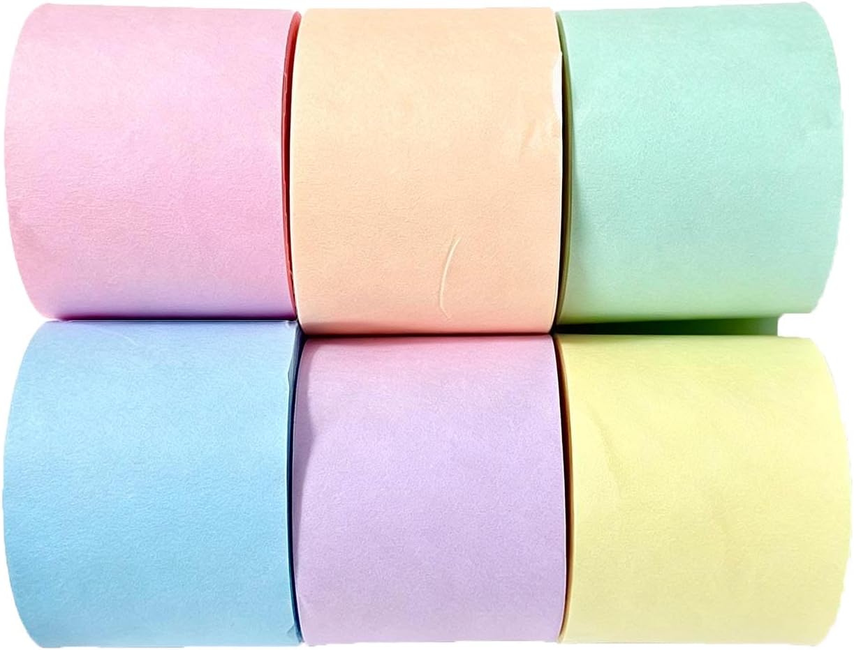 Pastel Crepe Paper Streamers 6 Rolls 492ft, Party Decorations for Birthday Wedding Baby Shower Bride Shower Halloween Christmas Holiday Decorations, 1.77Inch x 82ft/Roll