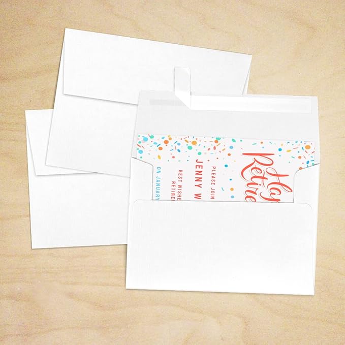 LUXPaper A7 Invitation Envelopes | Peel & Press | 5 1/4" x 7 1/4" | White Linen | 80lb. Text | 500 Qty