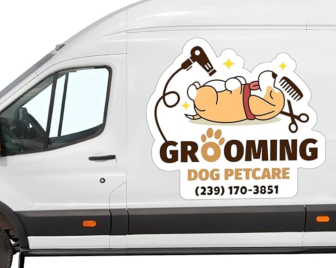 Personalized Car Magnet Sign | Customized Logo for Your Car Van Truck | Advertise Your Business | Professionally Printed | Photo Text
