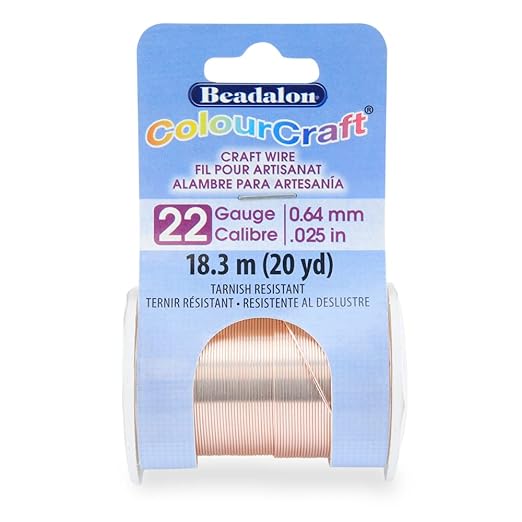 Beadalon ColourCraft Wire, 22 Gauge, Rose Gold Color Silver Plated, 20 yd Spool