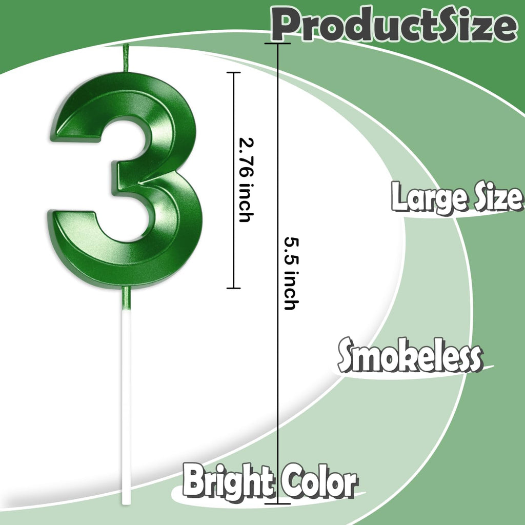 2.76" Big Green 80 Candle 80th Golf Birthday Decorations for Men Women, 80th Birthday Candles for Golf Themed MastersParty Decorations, 80 Soccer Candle Cake Topper for 80 Year Old Golf Party Decor