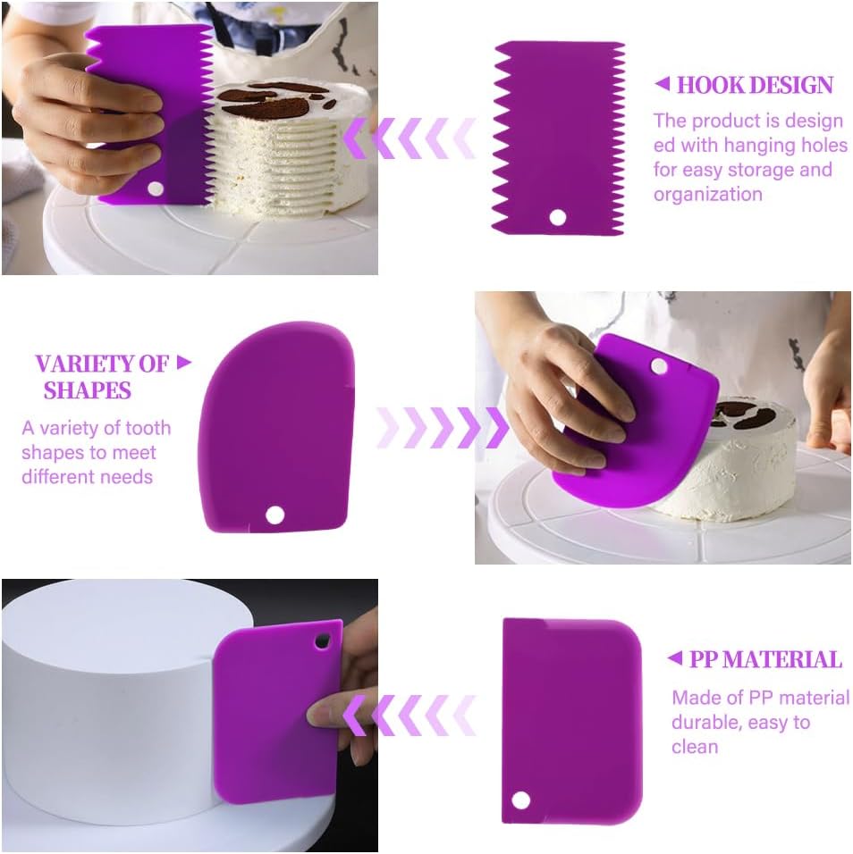 Cake Stand Rotating Turntable kit with Reusable Piping Bag and Piping Tips | Cake Decorating Tools for Beginners,14PCS cake turntable set