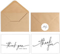 SPIRITDUST 52-pack Thank You Cards Bulk with Kraft Envelopes & Matching Stickers, 3.5x5 Inches, Minimalist Design | Perfect for Business, Weddings, Baby & Bridal Showers, Graduations & Funerals.