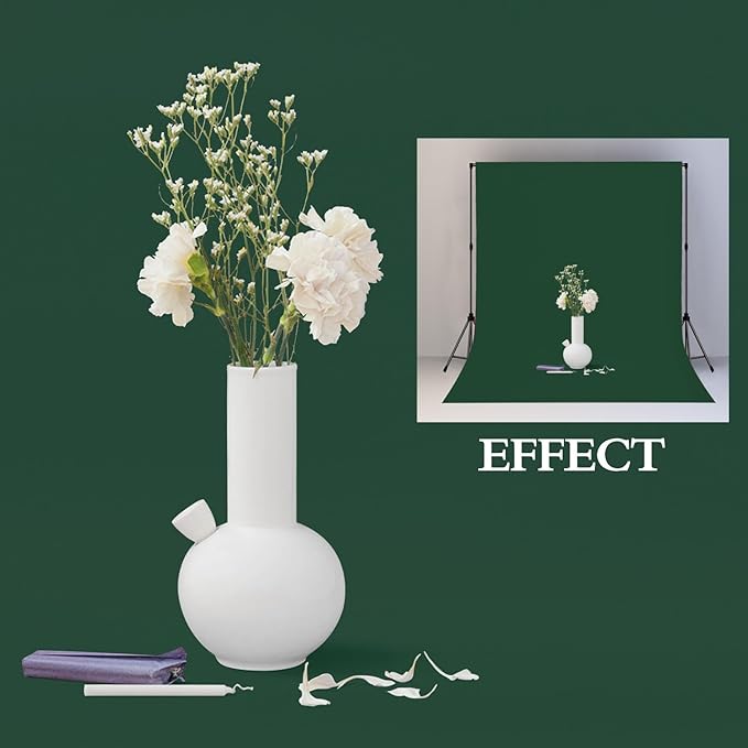 6x9FT Dark Green Screen Backdrops for Photography, Virtual Green Screen Backdrop Pieces for Zoom Meetings, Curtains for Party Decoration Video Shooting