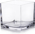 EnovaFloral Cube Glass Vase, 5x5 Inch Square Glass Vase - Floating Candle Holder for Wedding Centerpieces and Home Office Decor