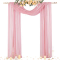 Socomi Wedding Arch Draping Fabric 29" x 20Ft 1 Panel Dusty Rose Sheer Outdoor Curtain Drapes Extra Long for Bridal Baby Shower Ceremony Birthday Party Decor