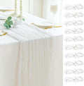Sioloc Ivory White Cream Cheesecloth Table Runner Fall Autumn Decor for Home 10ft Table Cloth for Tea Wedding Birthday Party Baby Bridal Shower Halloween Thanksgiving
