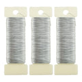 HAHIYO 26Gauge Silver 3 Rolls Total 115 Yards(345 Feet) Metal Floral Wire Flexible Paddle Wire for Crafts Christmas Wreaths Tree Flower Arrangement Bouquet Wrapping Wedding DIY
