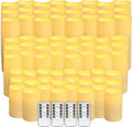 pliadvbu Flameless LED Candles 72 Pack, Outdoor Realistic Waterproof Votive Candles with 4 Remote Control and Timer for Halloween Wedding Festival Decor, (H 4" 5" 6" x D 2.2")