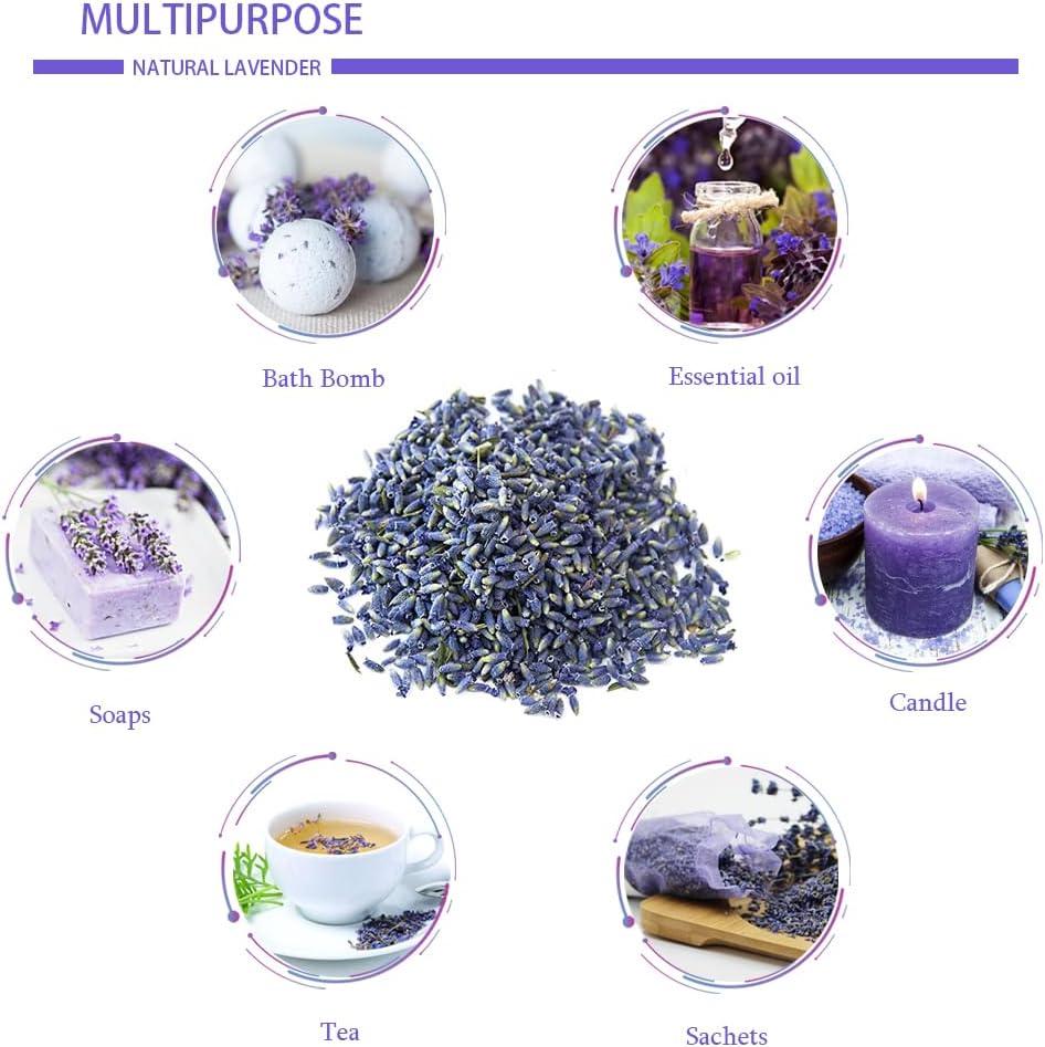 OneDove 2 Pounds Lavender Buds Dried Flowers,100% Natural Dried Lavender Buds, Ultra Blue Grade (2 Pounds)