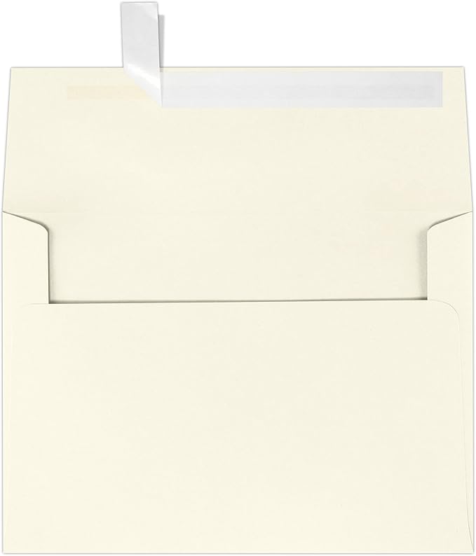 LUXPaper A7 Invitation Envelopes | Peel & Press | 5 1/4" x 7 1/4" | Natural | 80lb. Text | 30% Recycled | 250 Qty