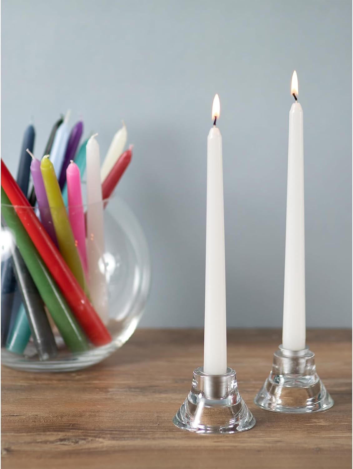 CANDWAX 12 inch White Taper Candles - Set of 4 Tapered White Candle Sticks Ideal for Christmas Decor - Unscented Dripless Smokeless Long Burning Tall Candles - Christmas Candlesticks for Home Decor