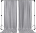AK TRADING CO. 10 feet x 8 feet IFR Polyester Backdrop Drapes Curtains Panels with Rod Pockets - Wedding Ceremony Party Home Window Decorations - Silver