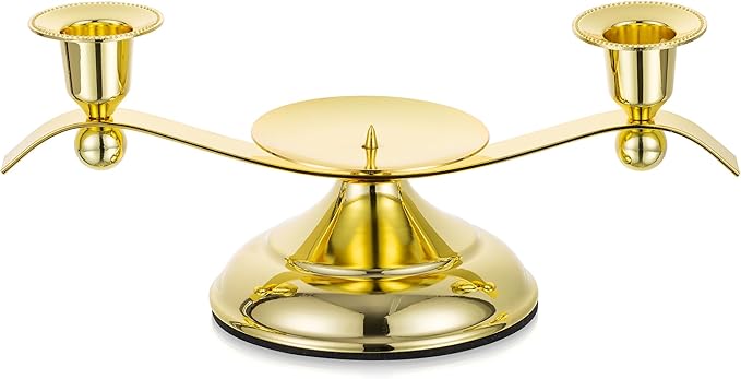 Unity Candle Holder for Wedding Ceremony Set - Romadedi 3 Arm Metal Gold Candle Stand for Pillar Taper Candlestick Unity Candles Centerpiece Decor Bride Reception Anniversary Decoration Gift