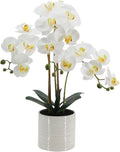 faux orchid plant 23" tall, realistic touch leaves, main product view