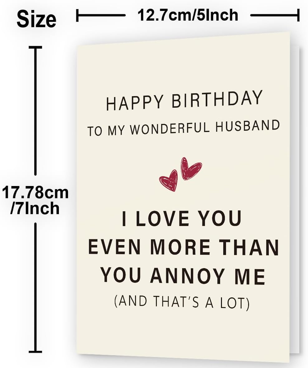WowBefun Husband Birthday Card | Happy Birthday Gifts & Decorations for Men, Husband, and Him