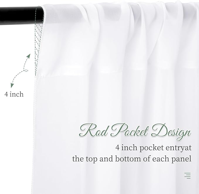 8 Panels White Wedding Ceiling Drapes 5ftx30ft Ceiling Drapes Chiffon Fabric Arch Draping Sheer Curtains Soft Drapery Draping Wedding Ceiling Decorations for Party Ceremony Stage Swag