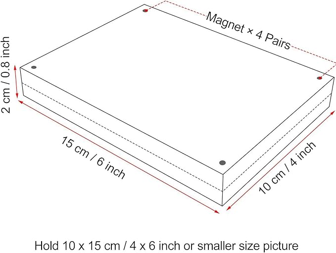 Boxalls 4x6 Inches Acrylic Picture Frames- 5 Pack, Desktop Frameless Photo Frames with Magnetic, Double Sided Transparent (5 Pack)