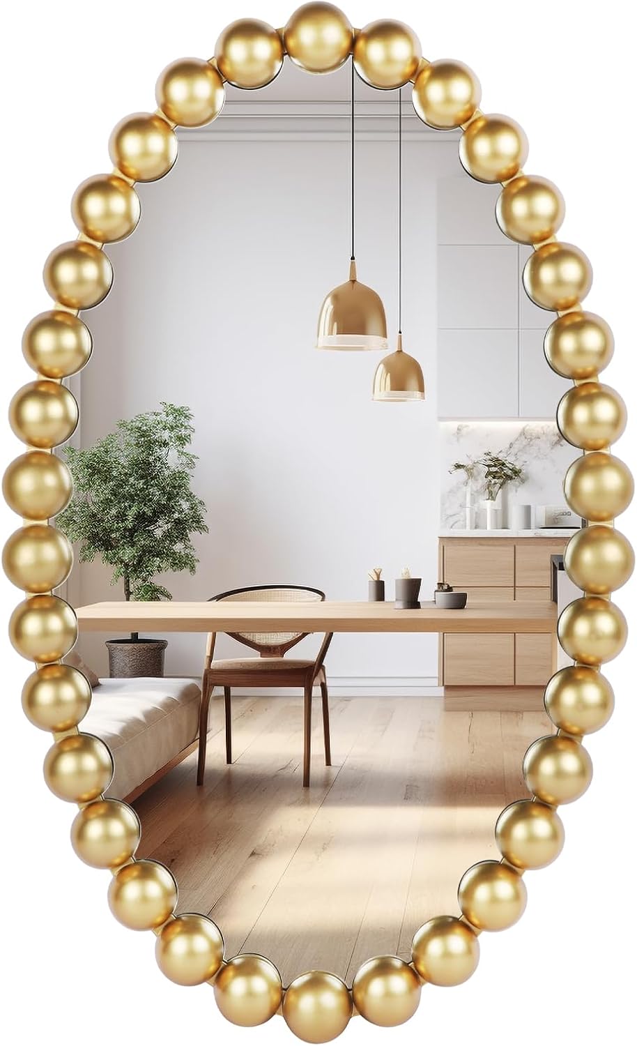 oval round wall mirror - 30 inch decorative, main product view