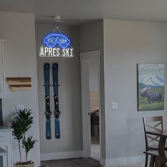 Ski Goggles Neon Sign Skiing Neon Signs for Wall Decor Winter Led Neon Light Sign for Bedroom Skiing Enthusiast Party Snow Equipment Store Shop