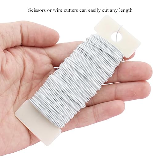 HAHIYO 22Gauge White 3Roll Total 115Yards(345Feet) Metal Floral Wire Flexible Paddle Wire for Crafts Christmas Wreaths Tree Flower Arrangement Bouquet Wrapping Wedding DIY