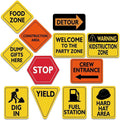 WERNNSAI 12 PCS Construction Party Decorations - Under Construction Birthday Party Supplies with Traffic Road Signs Cutouts for Boys Kids Truck Theme Birthday Baby Shower Wall Decor