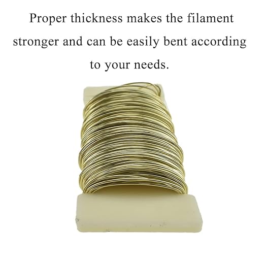 HAHIYO 22Gauge Golden Floral Wire - 1 Roll, 38 Yards (115 Feet) Flexible Paddle Wire for Crafts, Christmas Wreaths, Tree & Flower Arrangement, Bouquet Wrapping, Wedding DIY