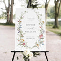 Wildflowers Floral Welcome Sign Template - Wedding Welcome Sign