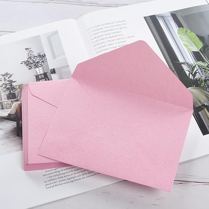 30 Pieces A6 Envelopes with 30 Seal Stickers, 6.32 x 4.45 inch Envelopes for 4 x 6 Wedding Invitation Cards, Greeting Cards, Graduation, Birthday Party Invitations, Pink.