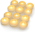 Homemory 3 Inch Flameless Floating Candles, White Real Wax, 100+ Hour, Battery Flickering Waterproof Tealights-Wedding Centerpiece, Engagement, Dinner Parties, Beach Parties, Home Decor, Set of 12