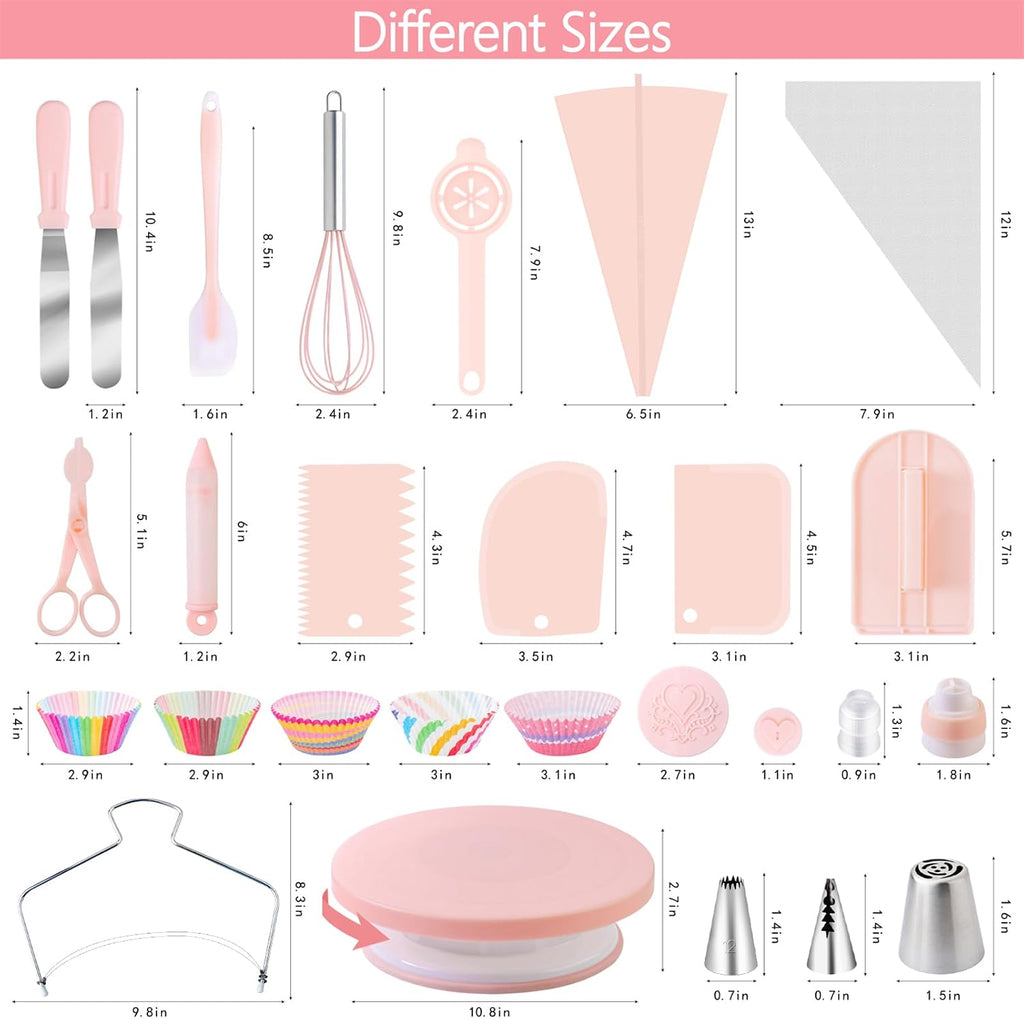 Nifogo Cake Decorating Supplies Kit Tools 356pcs, Baking Accessories with Cake Turntable, Pastry Piping Bag, Piping Icing Tips for Beginners
